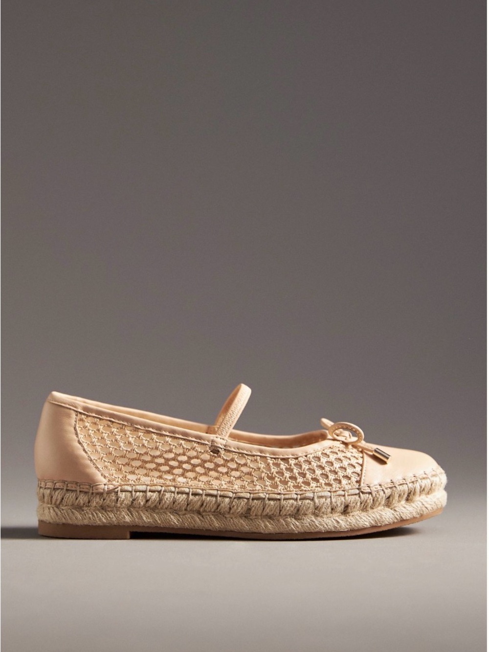 Dolce Vita Cream Espadrille Mary Jane Flats with Bow - Picture 3 of 3